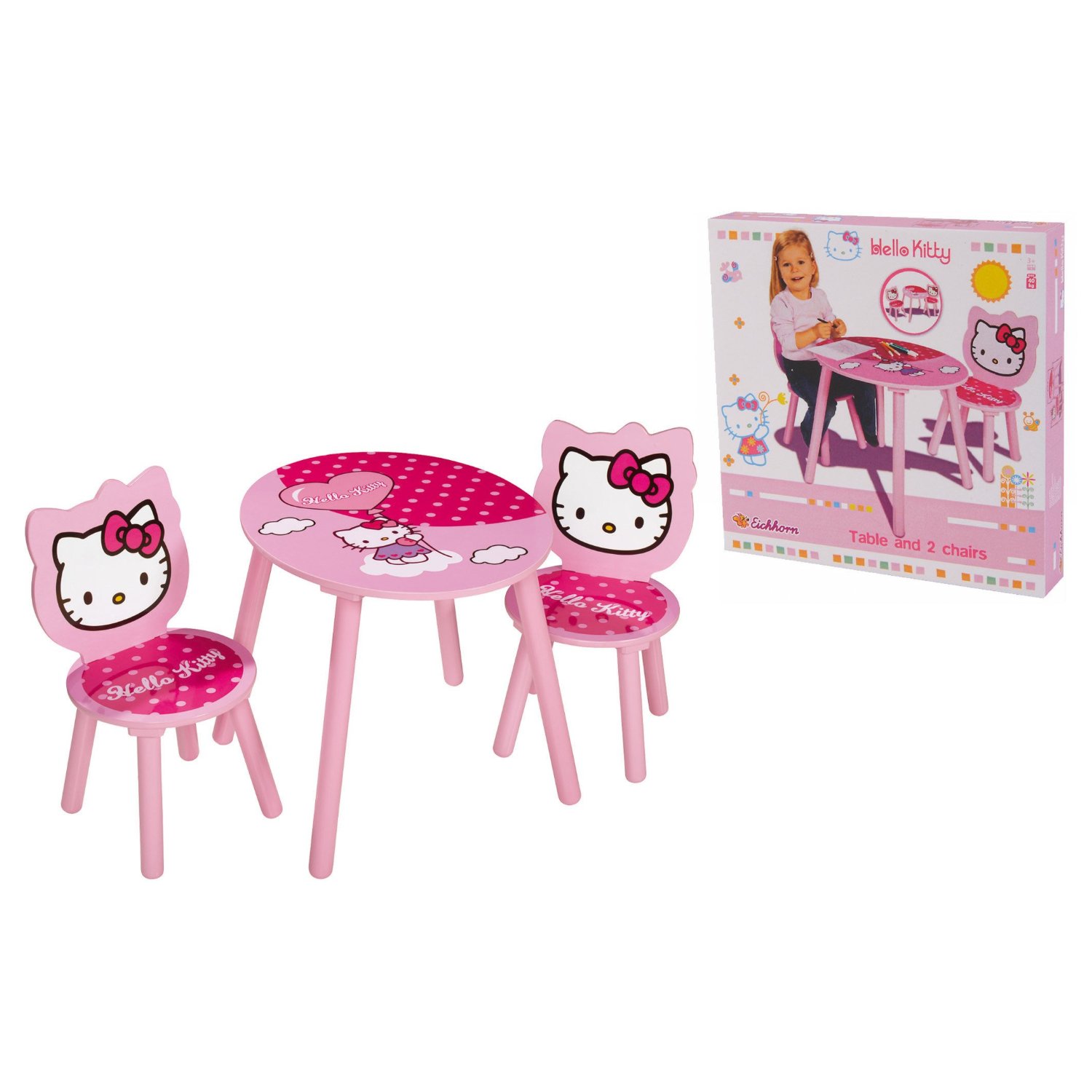 Juego de mesa y sillas de Hello Kitty