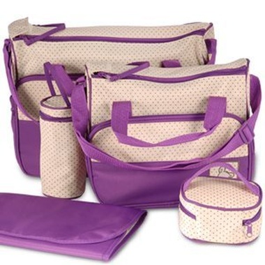 Set de 5 bolsos para bebé en morado