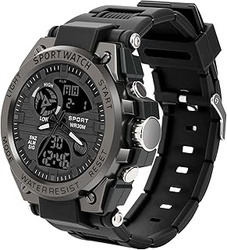 Relojes Digitales para Hombre, Reloj Analógico de Cuarzo, Relojes De Pulsera para Hombres con Correa de Caucho, Fecha, Impermeables, Luminoso Elegante Regalo para Hombre